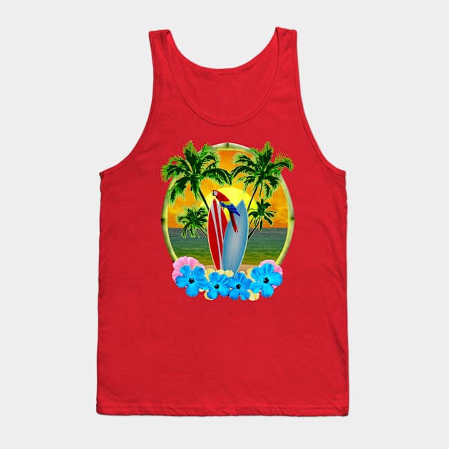 Surfing Beach Sunset Tank Top by macdonaldcreativestudios